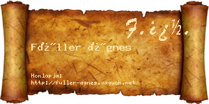 Füller Ágnes névjegykártya