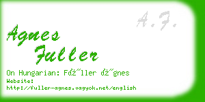 agnes fuller business card